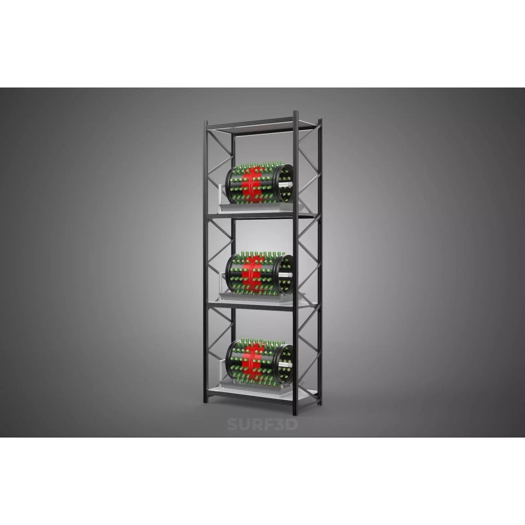 Stacked Vertical Garden Tower Frame 3D Model – Rotary Hydroponic System, FBX - View 32