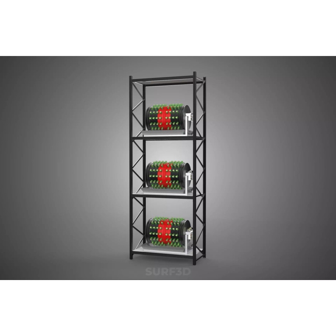 Stacked Vertical Garden Tower Frame 3D Model – Rotary Hydroponic System, FBX - View 34