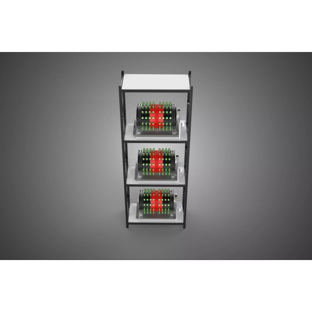Stacked Vertical Garden Tower Frame 3D Model – Rotary Hydroponic System, FBX - View 4