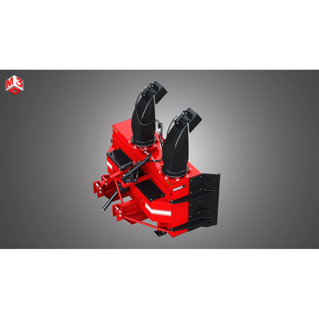 9600A Snow Blower Tractor Attachment 3D Model – High Poly PBR Asset, FBX