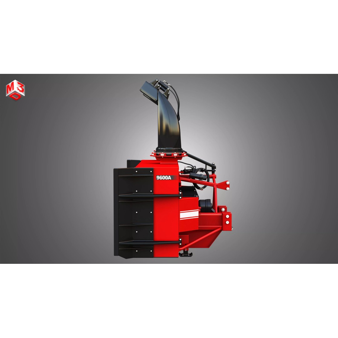 9600A Snow Blower Tractor Attachment 3D Model – High Poly PBR Asset, FBX - View 6