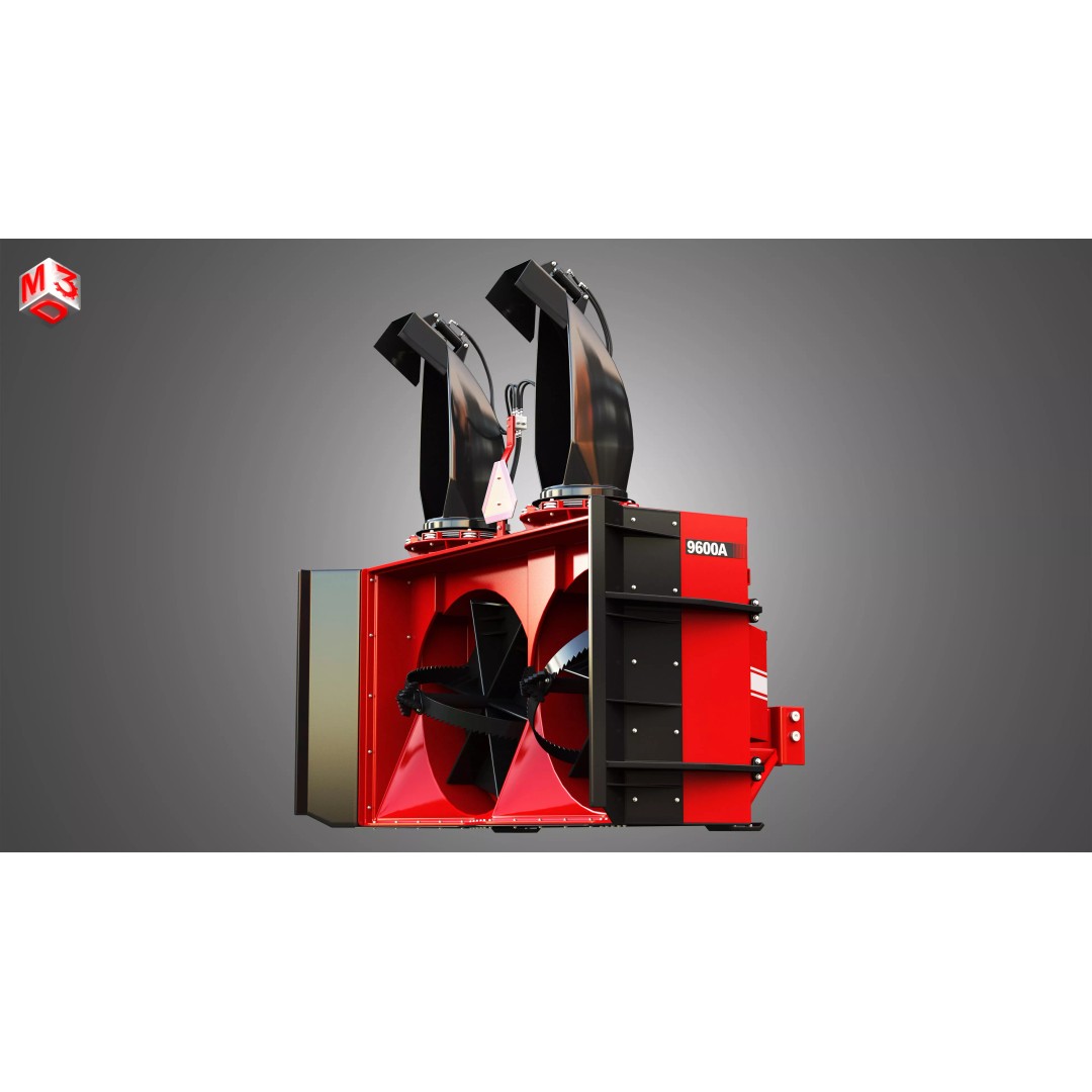 9600A Snow Blower Tractor Attachment 3D Model – High Poly PBR Asset, FBX - View 8