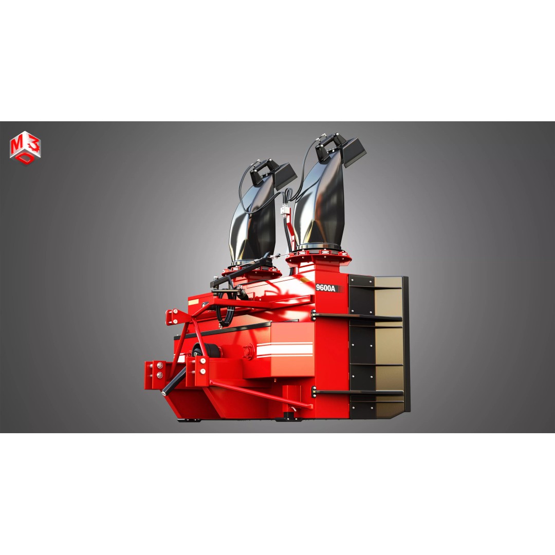 9600A Snow Blower Tractor Attachment 3D Model – High Poly PBR Asset, FBX - View 9