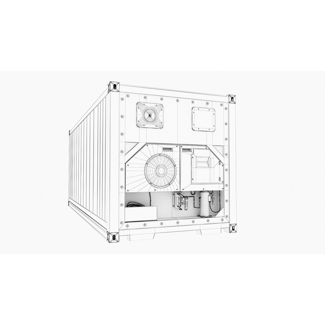 20ft K-LINE Reefer Shipping Container 3D Model – PBR Game Asset, FBX