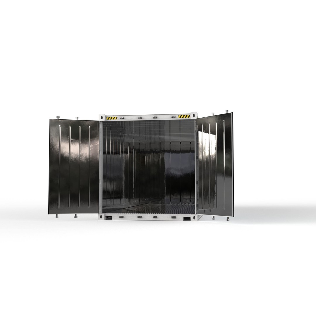 20ft K-LINE Reefer Shipping Container 3D Model – PBR Game Asset, FBX - View 9
