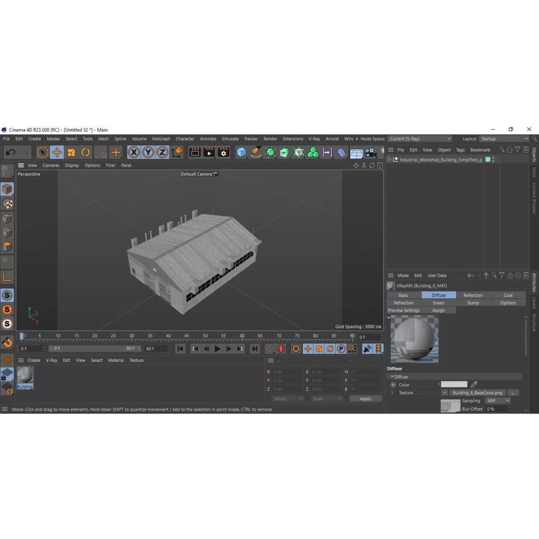 Industrial Workshop Building 3D Model – High Quality PBR Asset, FBX