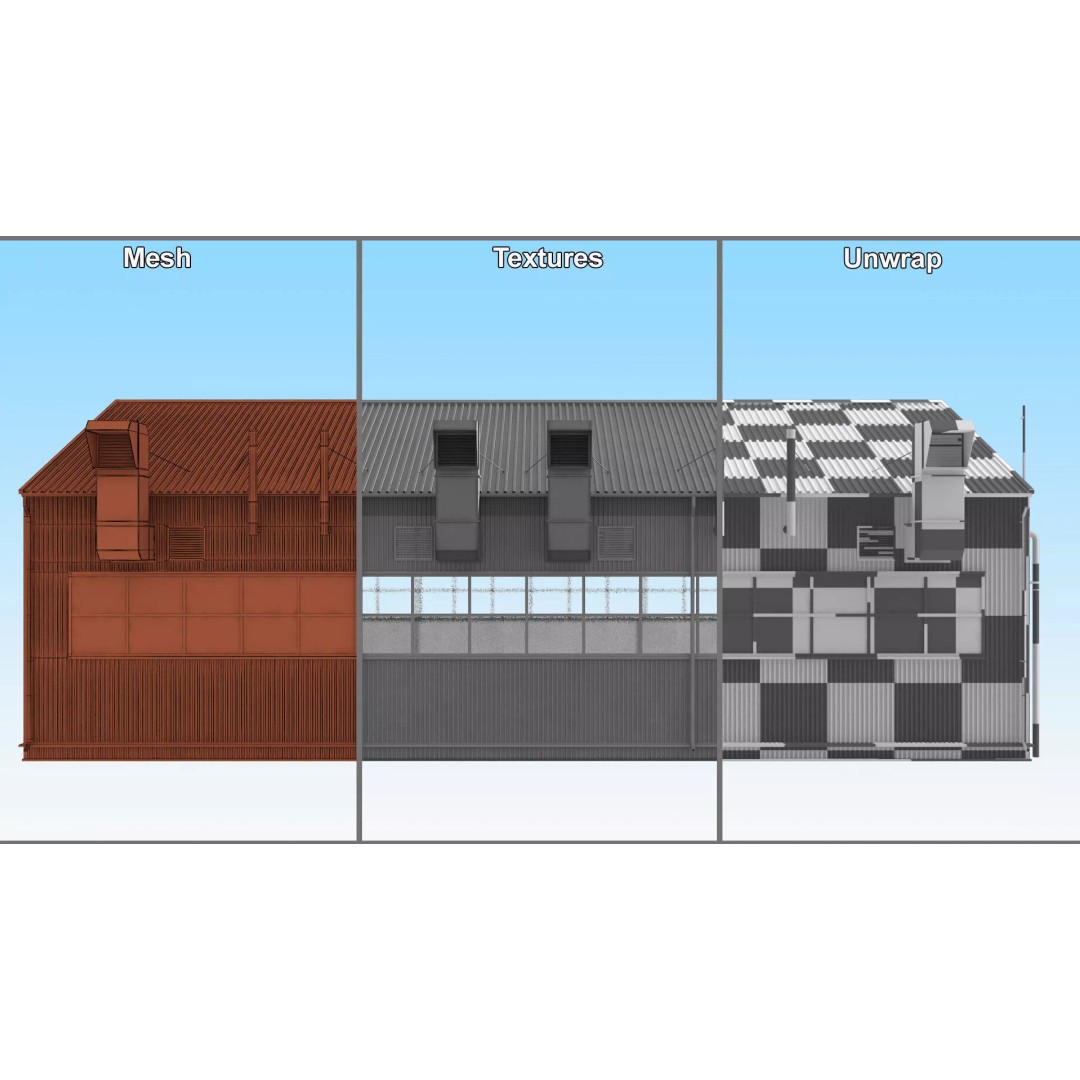 Industrial Workshop Building 3D Model – High Quality PBR Asset, FBX - View 11