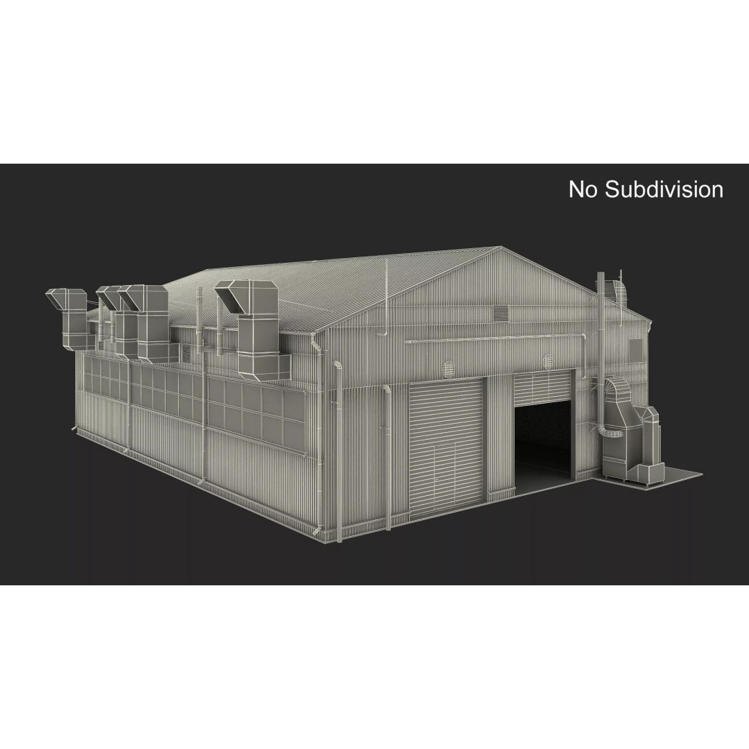 Industrial Workshop Building 3D Model – High Quality PBR Asset, FBX - View 12