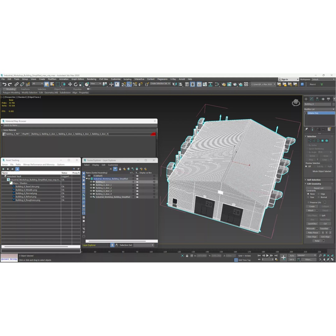 Industrial Workshop Building 3D Model – High Quality PBR Asset, FBX - View 15