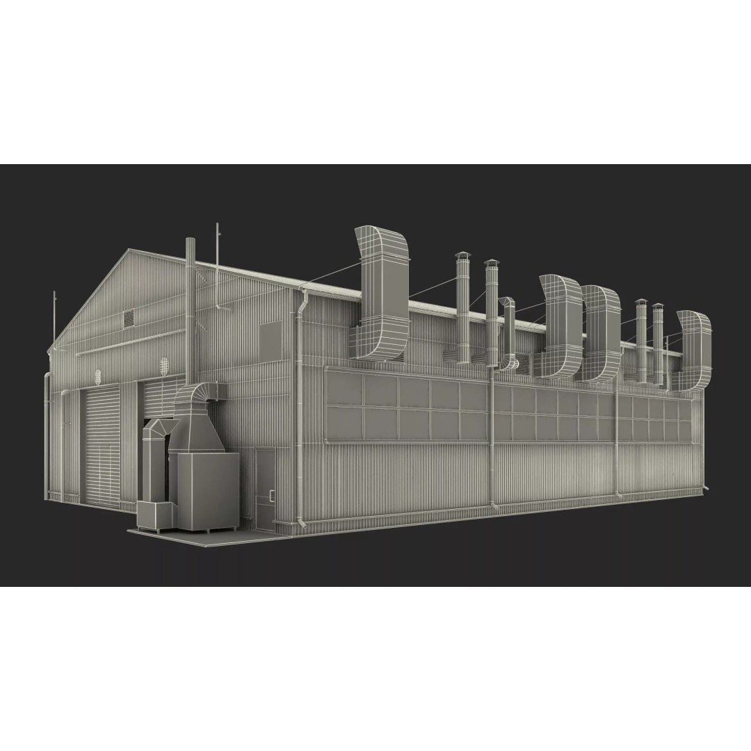 Industrial Workshop Building 3D Model – High Quality PBR Asset, FBX - View 16