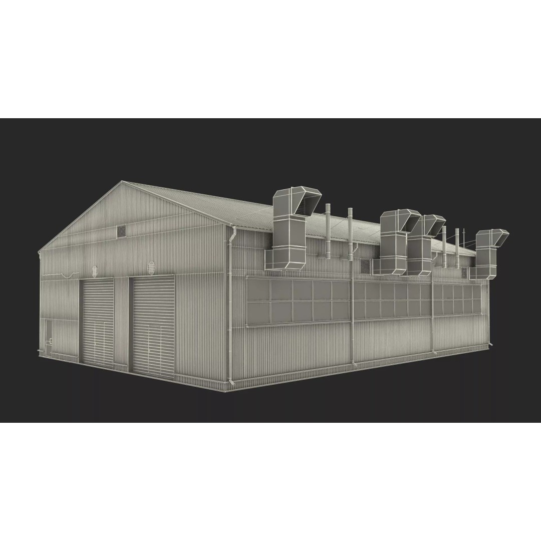 Industrial Workshop Building 3D Model – High Quality PBR Asset, FBX - View 18