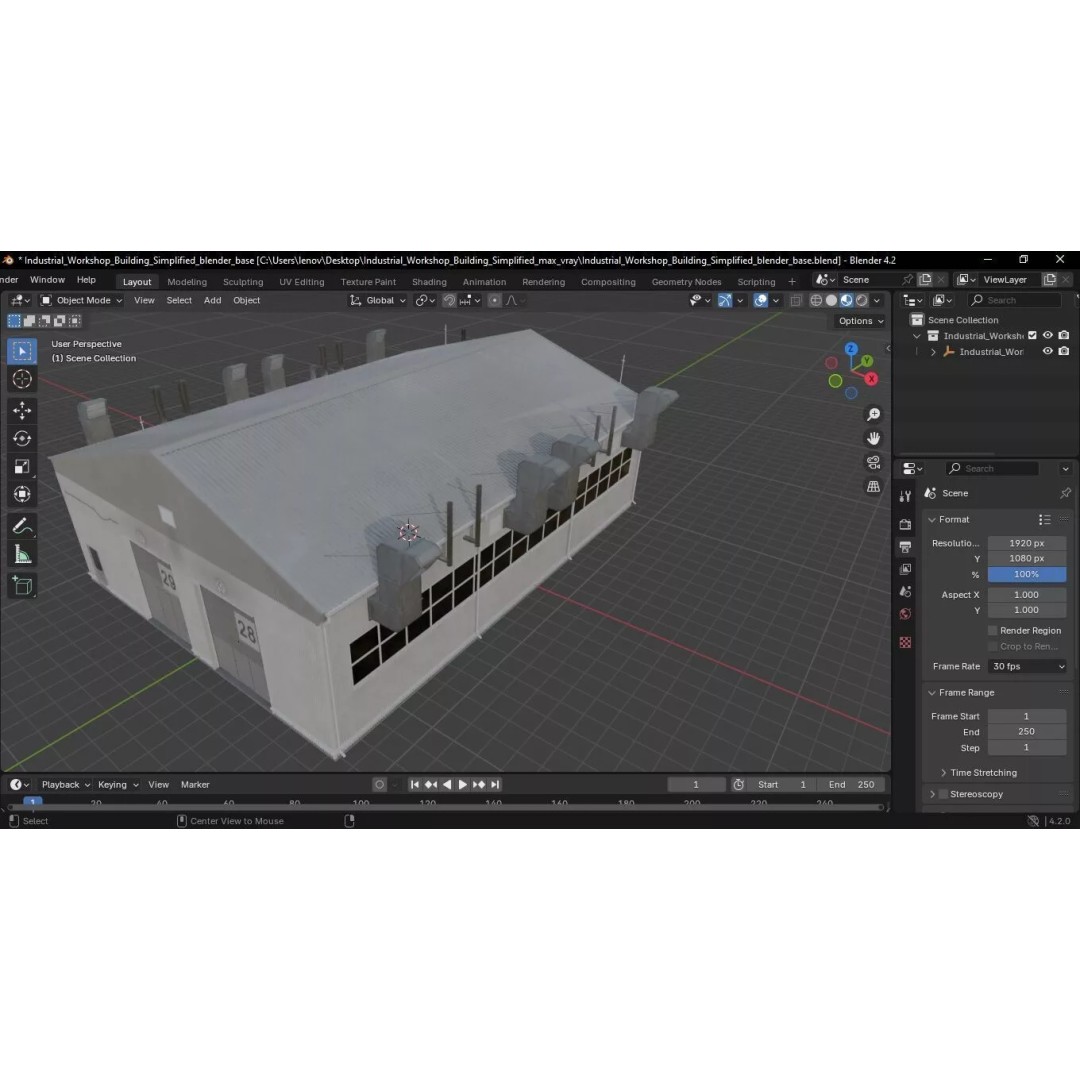 Industrial Workshop Building 3D Model – High Quality PBR Asset, FBX - View 22