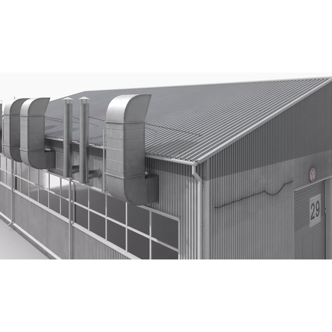 Industrial Workshop Building 3D Model – High Quality PBR Asset, FBX - View 7