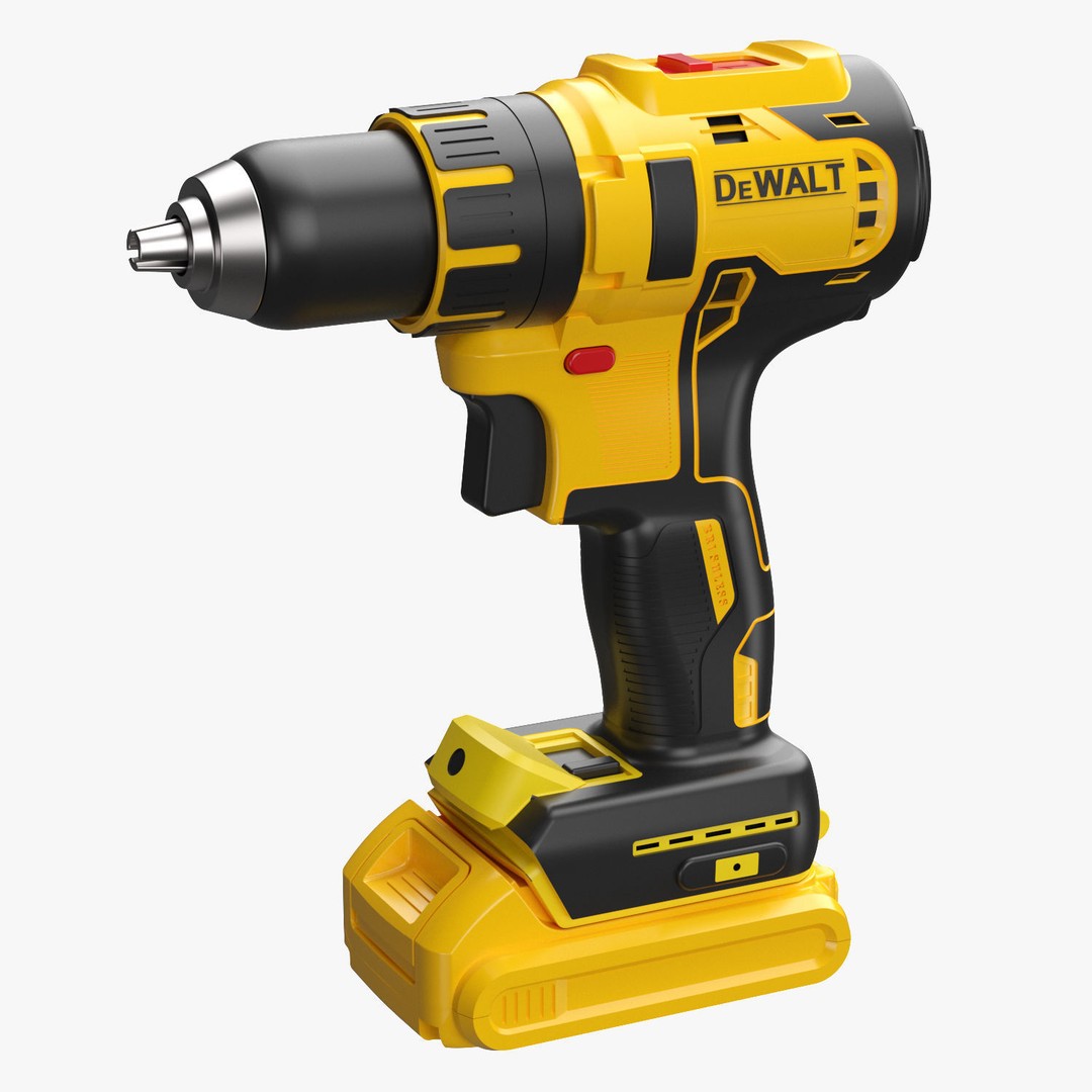 Hand Drill 3D Model – Industrial Tool, FBX, OBJ, Game-Ready - View 3