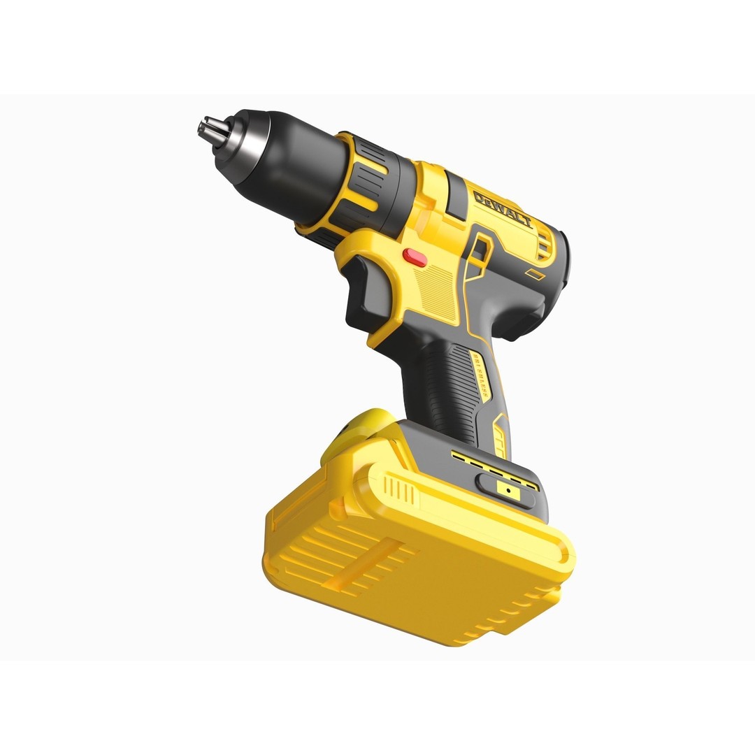 Hand Drill 3D Model – Industrial Tool, FBX, OBJ, Game-Ready - View 4