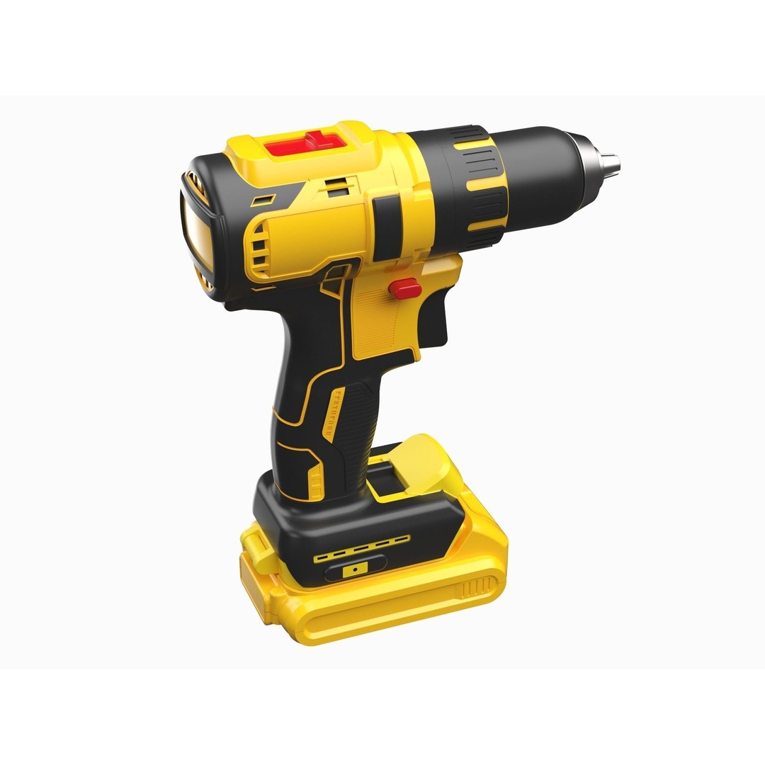 Hand Drill 3D Model – Industrial Tool, FBX, OBJ, Game-Ready - View 6