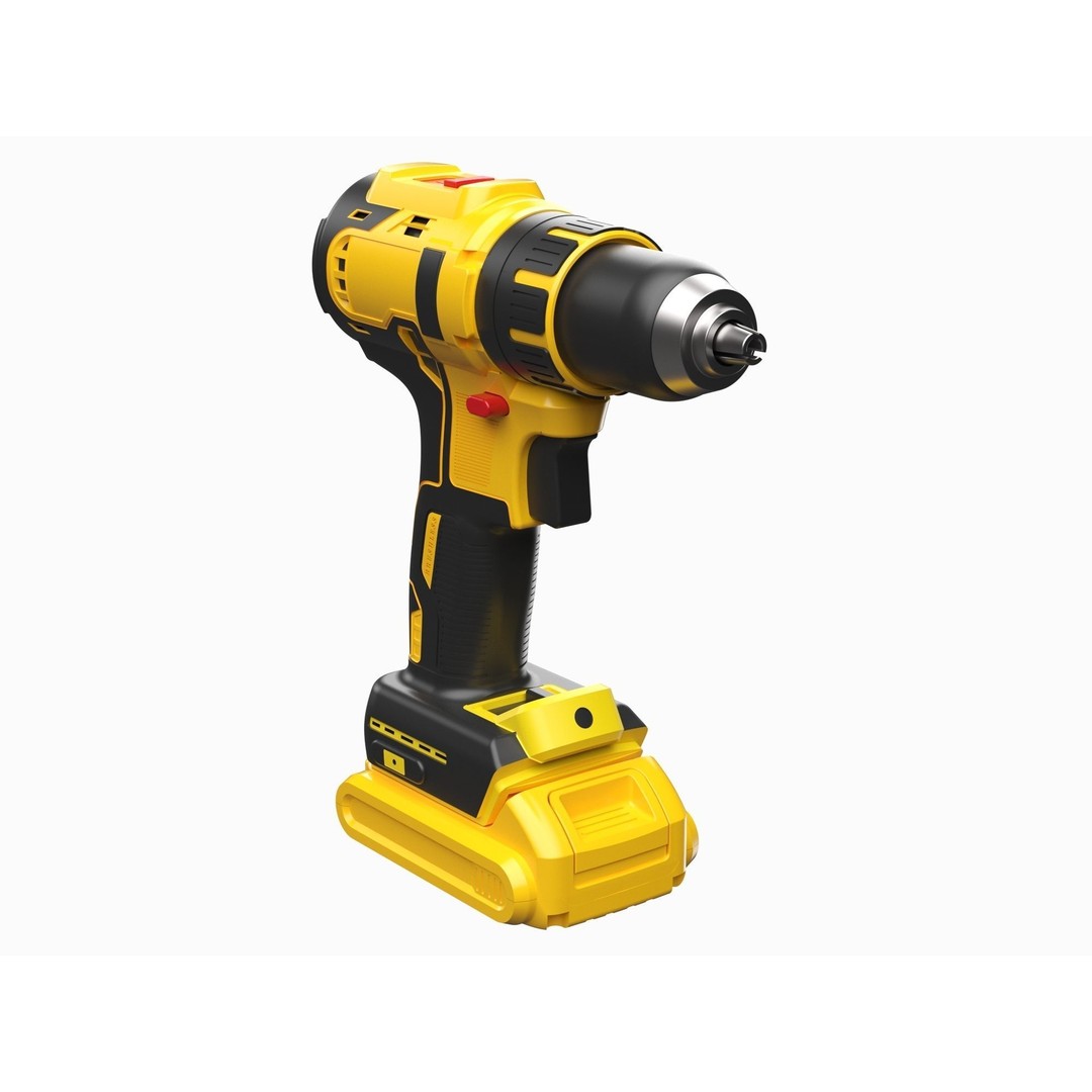 Hand Drill 3D Model – Industrial Tool, FBX, OBJ, Game-Ready - View 7