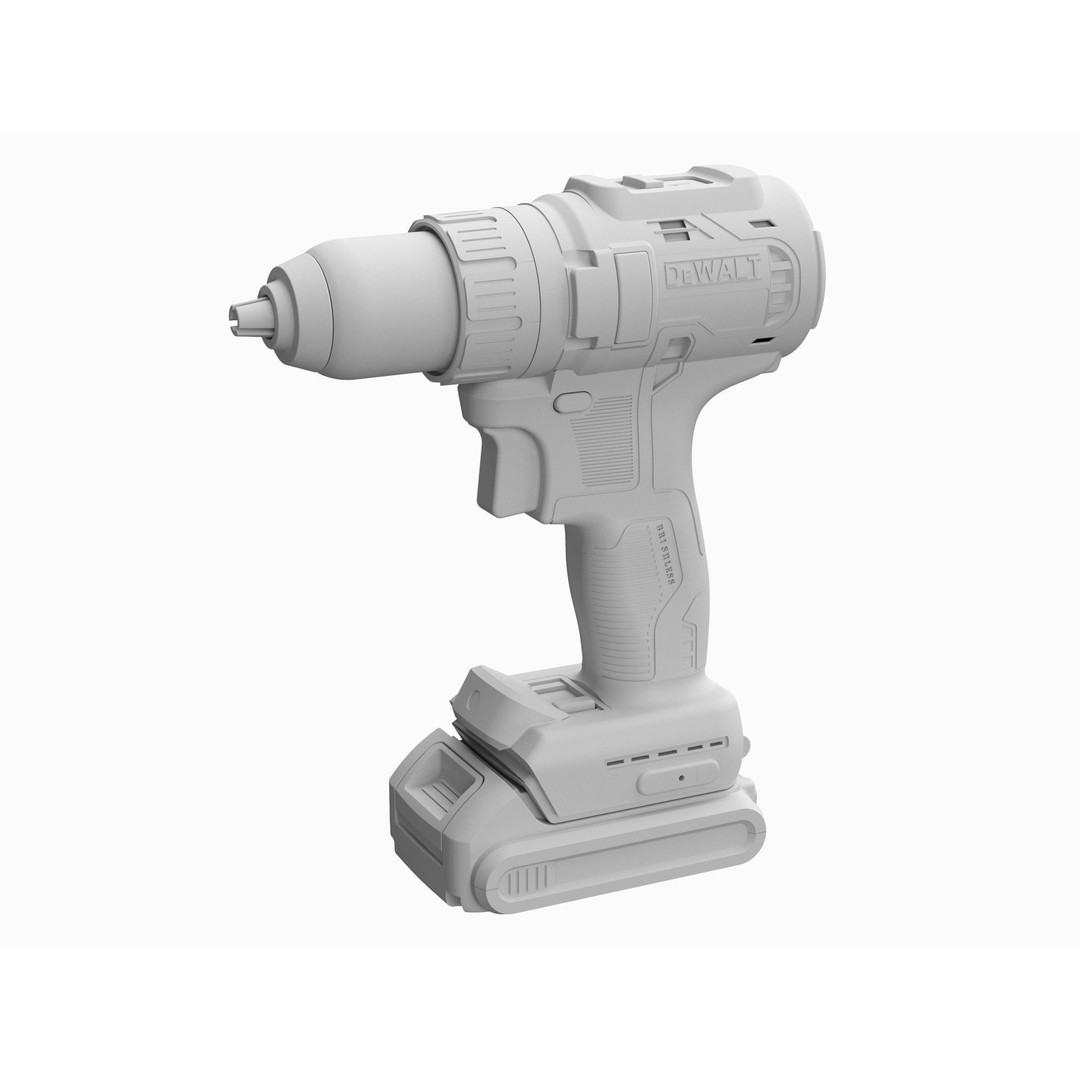 Hand Drill 3D Model – Industrial Tool, FBX, OBJ, Game-Ready - View 8