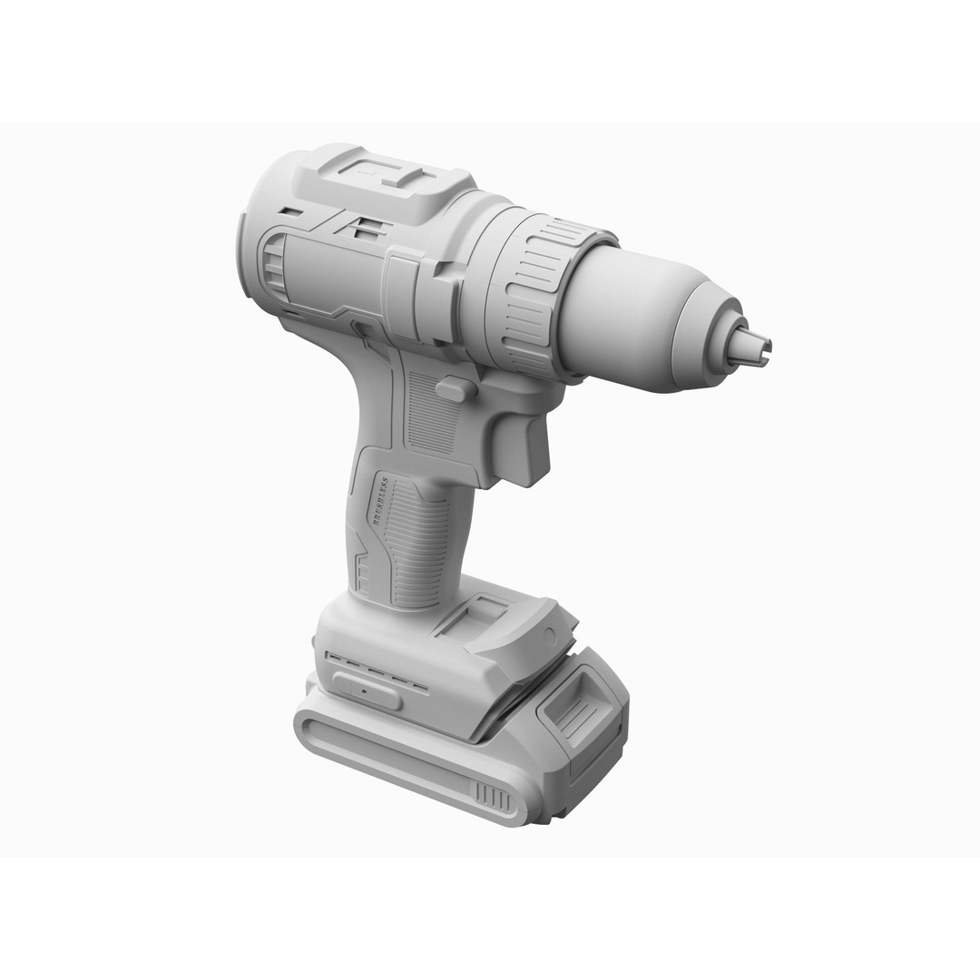 Hand Drill 3D Model – Industrial Tool, FBX, OBJ, Game-Ready - View 9
