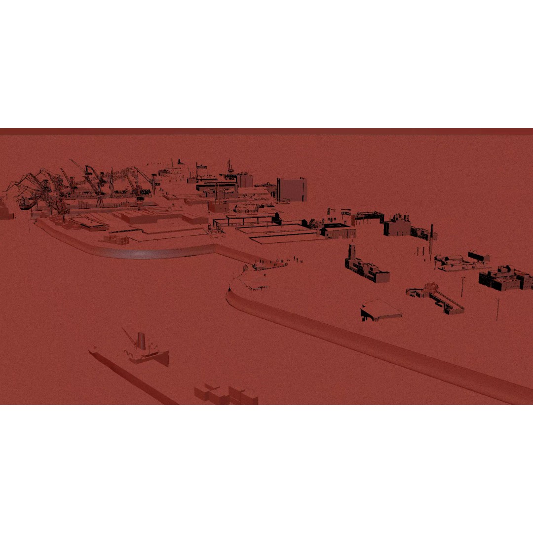 Industrial Container Port 3D Model – Detailed Maritime Environment, FBX, OBJ