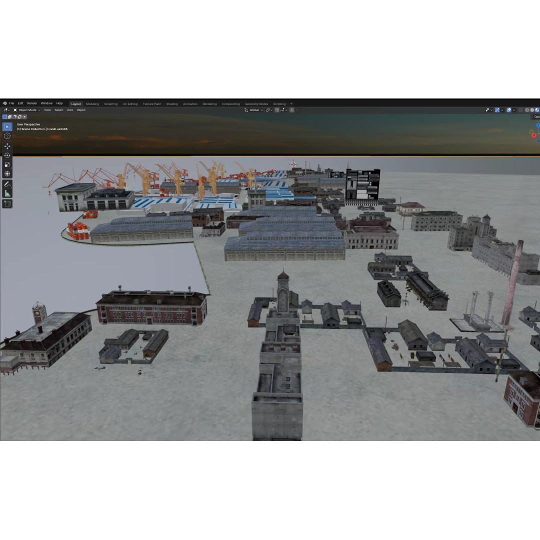 Industrial Container Port 3D Model – Detailed Maritime Environment, FBX, OBJ - View 13