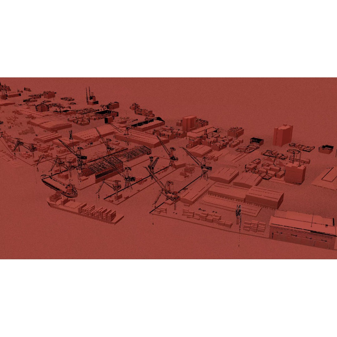 Industrial Container Port 3D Model – Detailed Maritime Environment, FBX, OBJ - View 23