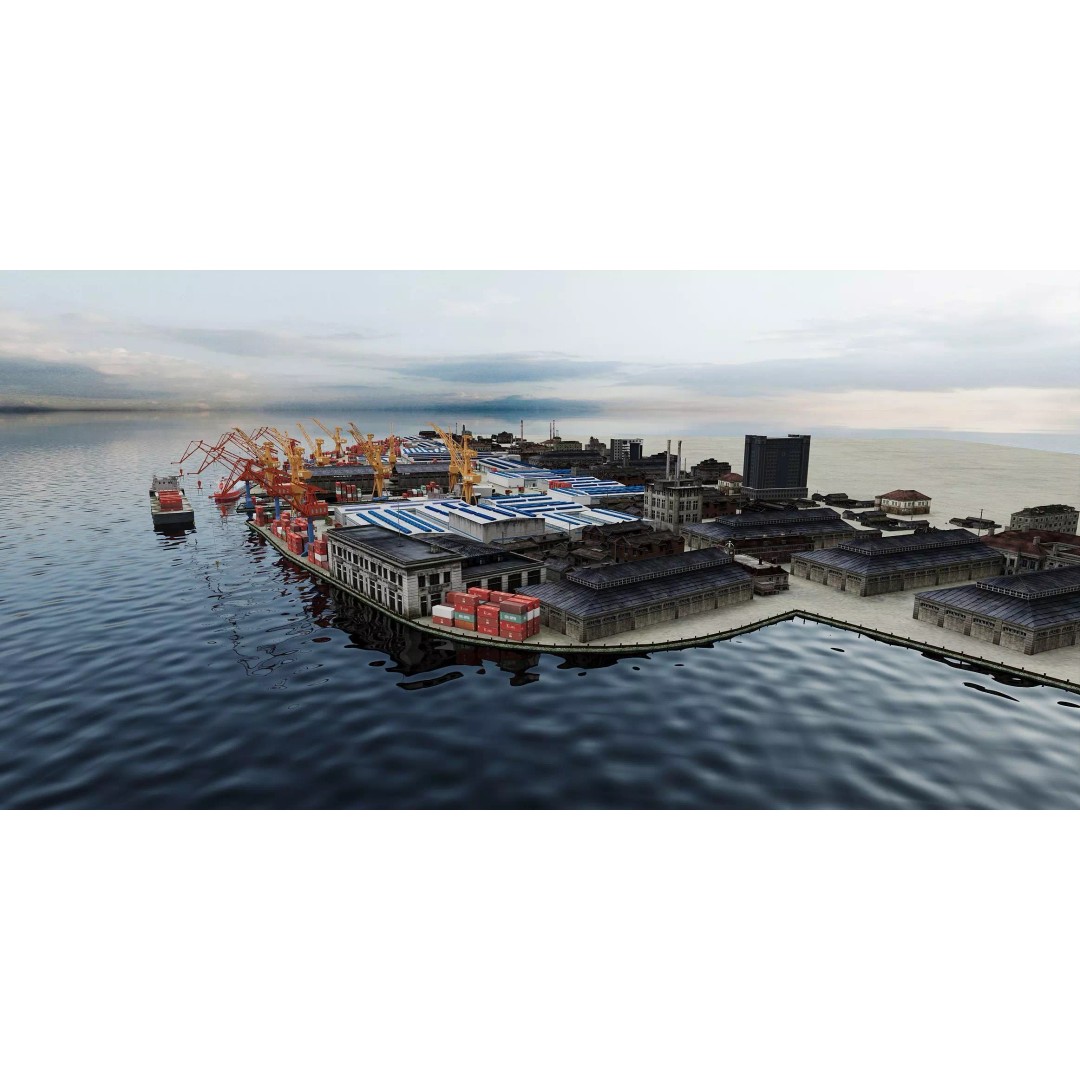 Industrial Container Port 3D Model – Detailed Maritime Environment, FBX, OBJ - View 7