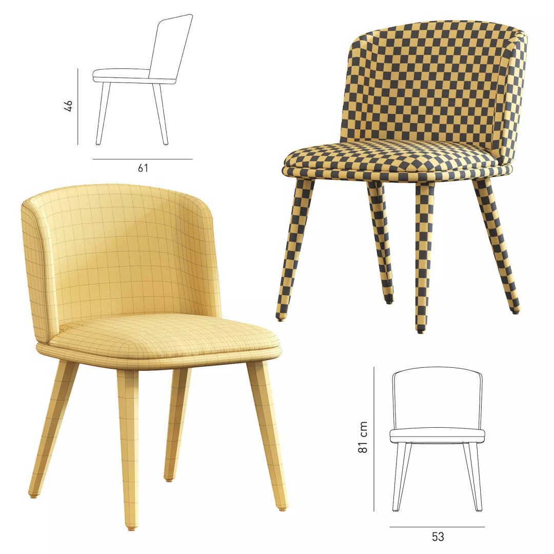 Arven L 3D Model – Contemporary Dining Chair, PBR Textures - View 6
