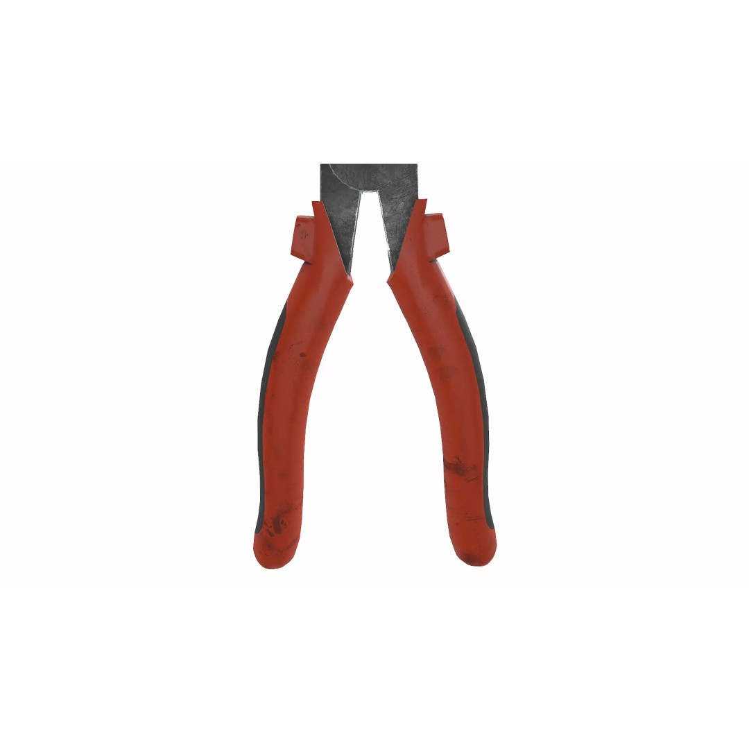 Old Lineman Pliers 3D Model – Low Poly PBR Game Asset, FBX, OBJ - View 12
