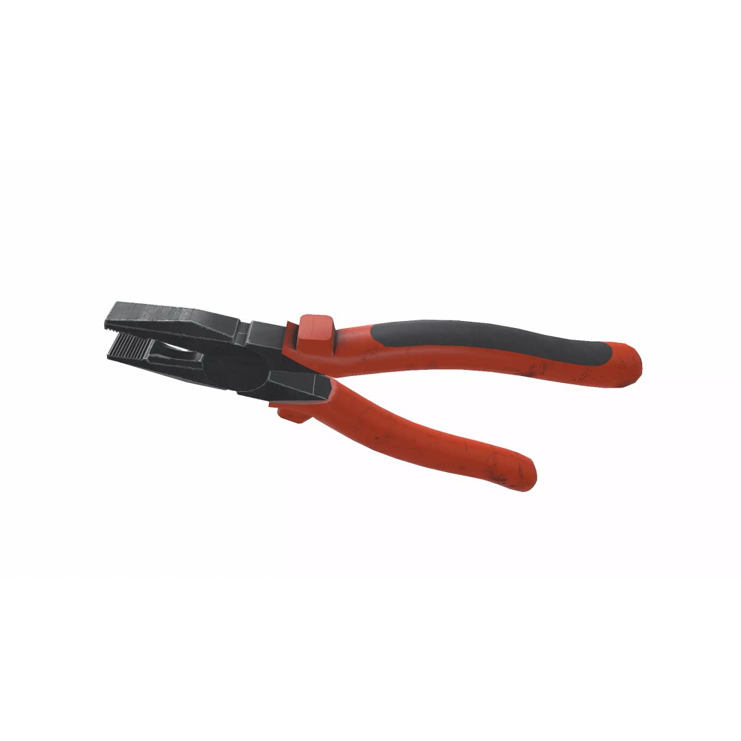 Old Lineman Pliers 3D Model – Low Poly PBR Game Asset, FBX, OBJ - View 14
