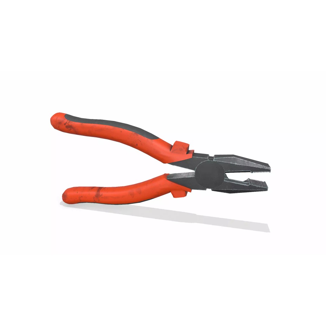 Old Lineman Pliers 3D Model – Low Poly PBR Game Asset, FBX, OBJ - View 18