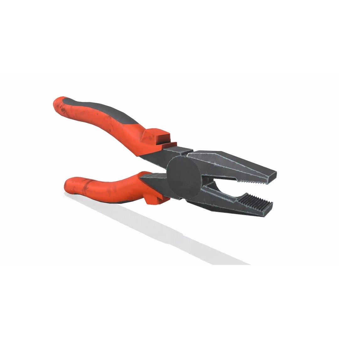Old Lineman Pliers 3D Model – Low Poly PBR Game Asset, FBX, OBJ - View 20