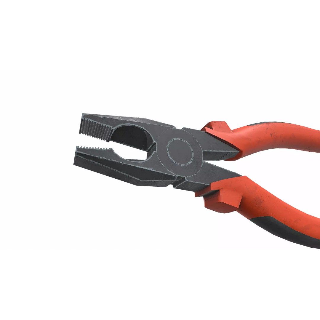 Old Lineman Pliers 3D Model – Low Poly PBR Game Asset, FBX, OBJ - View 22