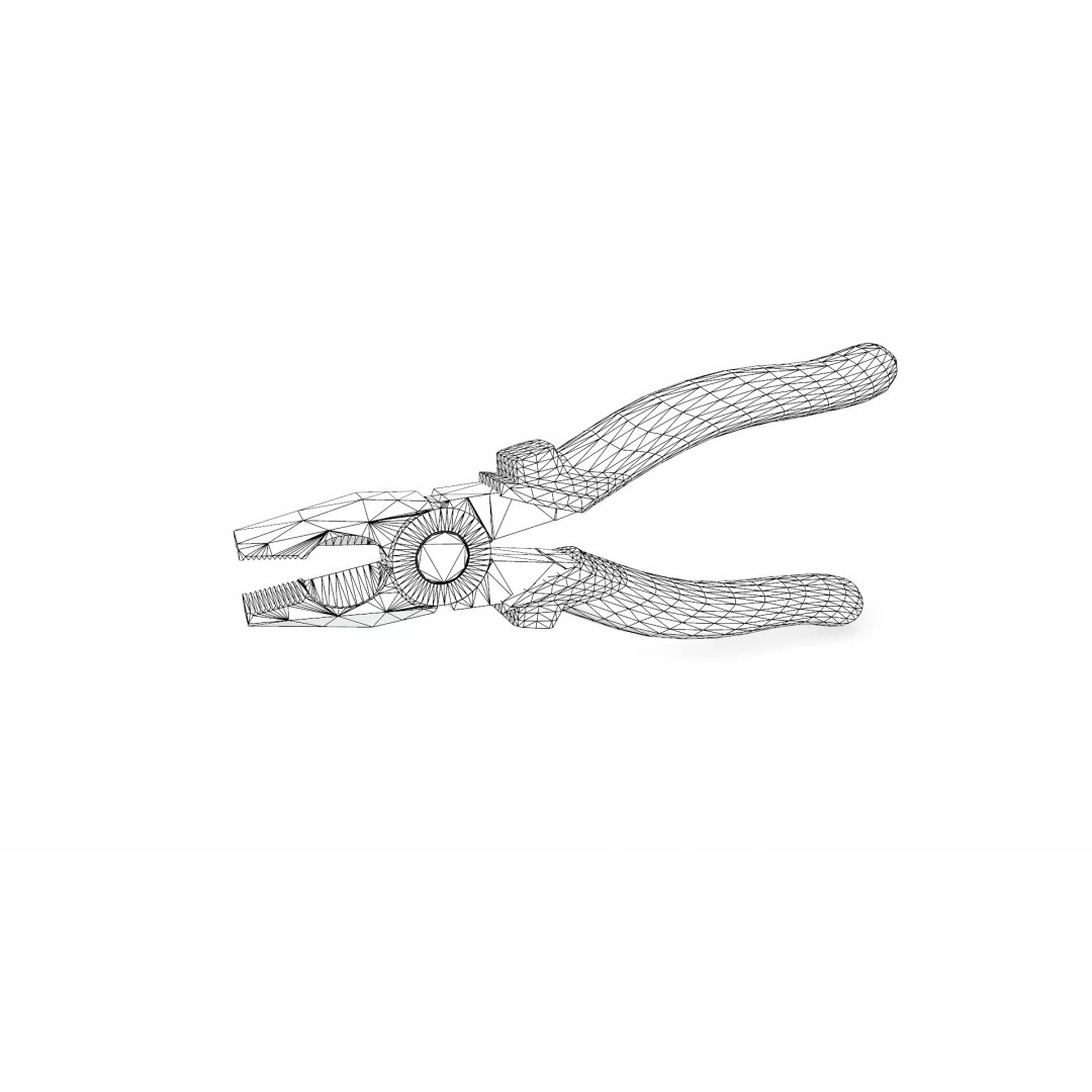 Old Lineman Pliers 3D Model – Low Poly PBR Game Asset, FBX, OBJ - View 24