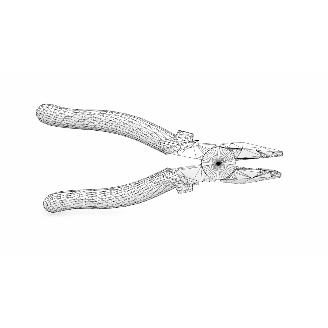 Old Lineman Pliers 3D Model – Low Poly PBR Game Asset, FBX, OBJ - View 25