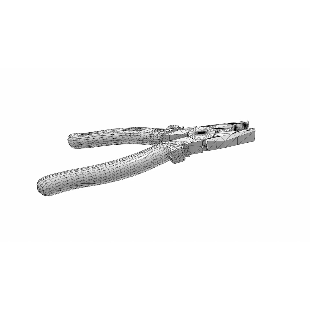 Old Lineman Pliers 3D Model – Low Poly PBR Game Asset, FBX, OBJ - View 26