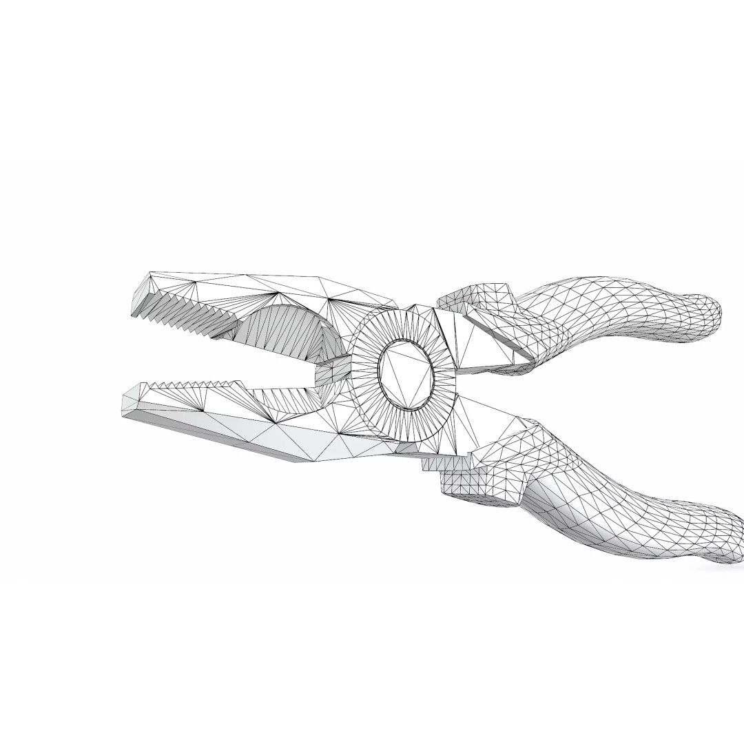 Old Lineman Pliers 3D Model – Low Poly PBR Game Asset, FBX, OBJ - View 27