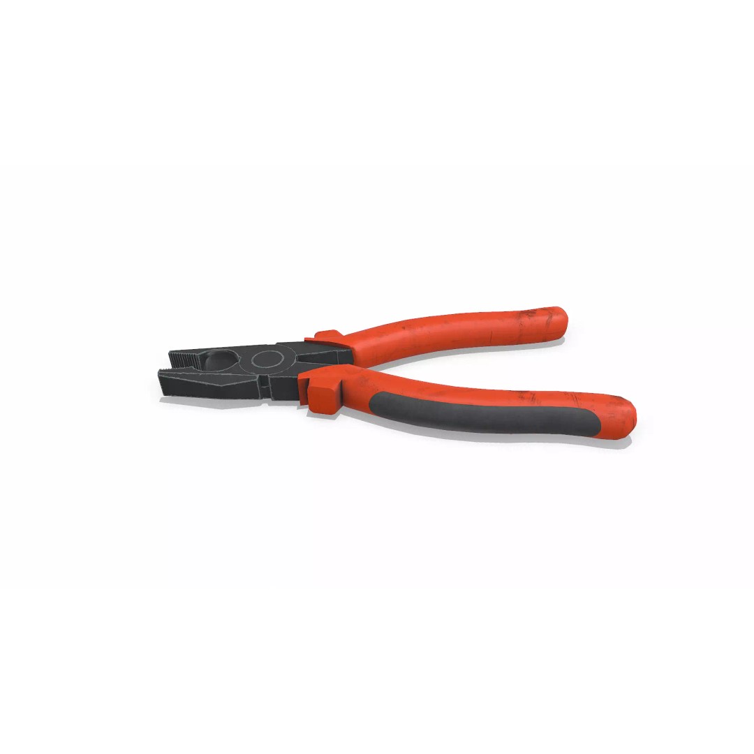 Old Lineman Pliers 3D Model – Low Poly PBR Game Asset, FBX, OBJ - View 4