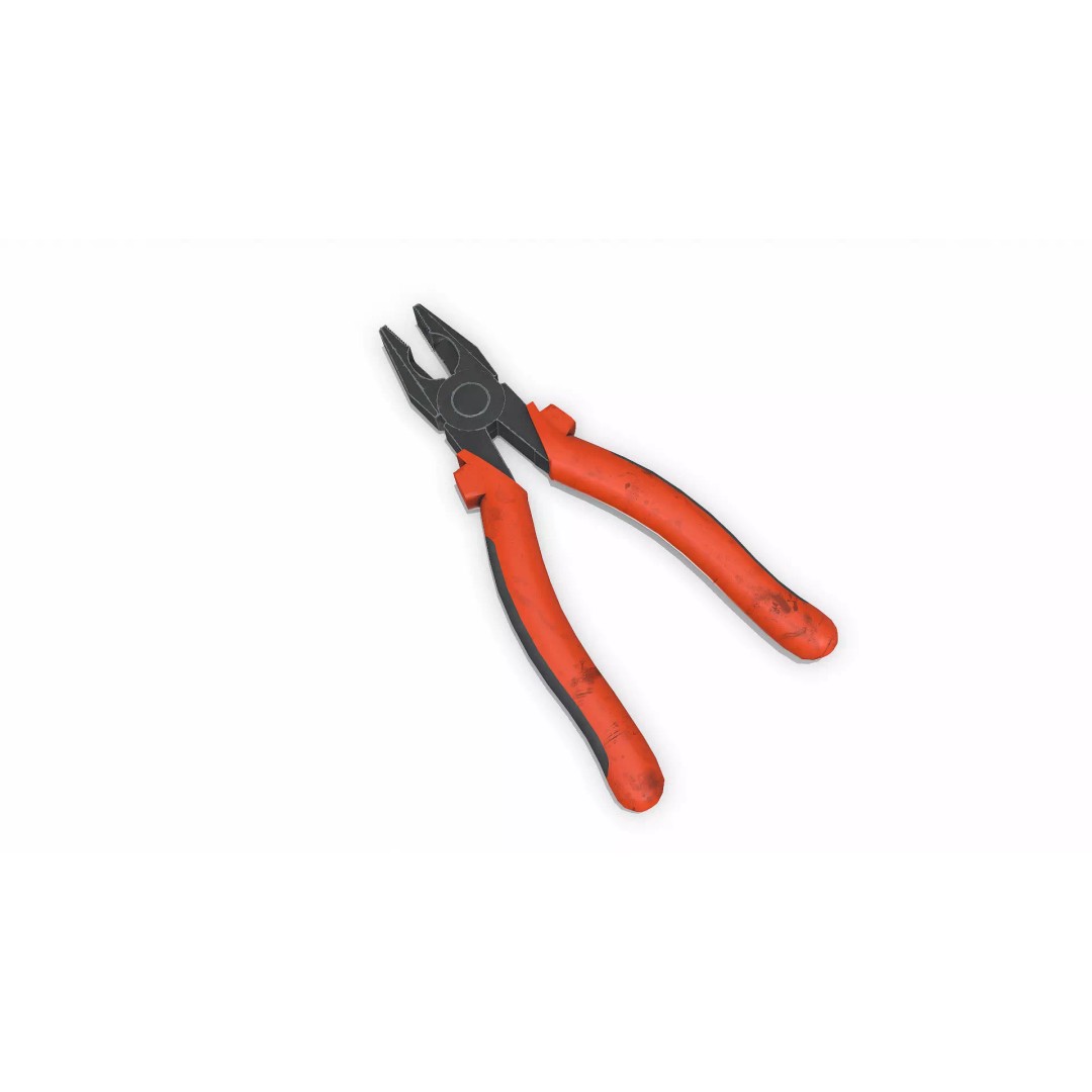 Old Lineman Pliers 3D Model – Low Poly PBR Game Asset, FBX, OBJ - View 5