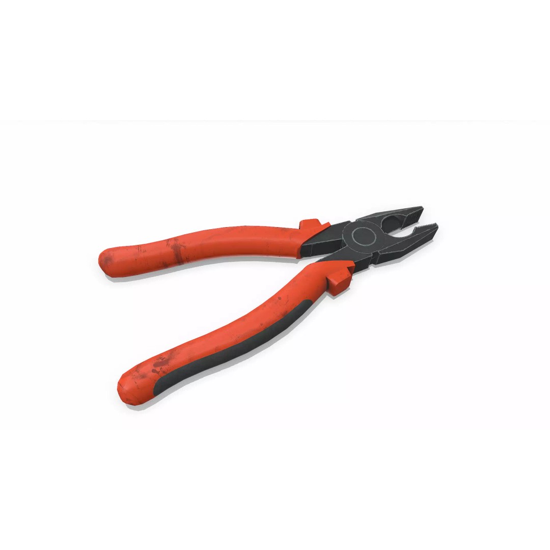 Old Lineman Pliers 3D Model – Low Poly PBR Game Asset, FBX, OBJ - View 6