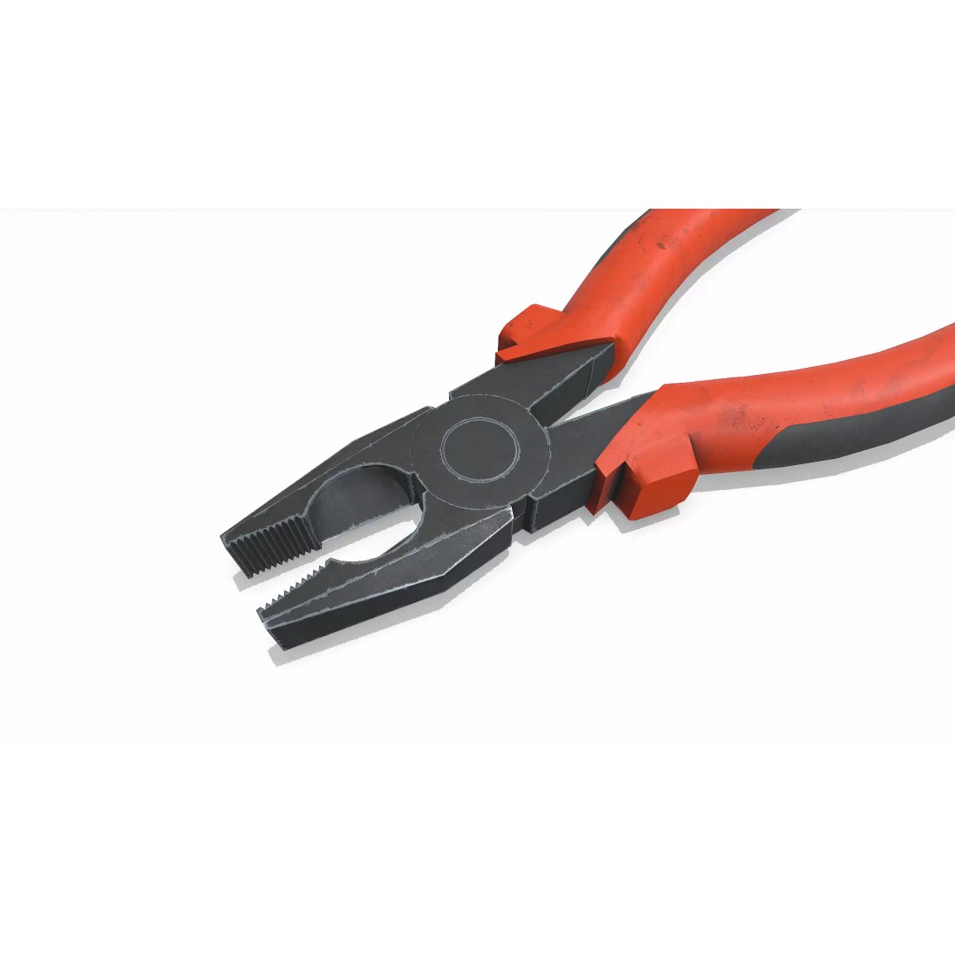 Old Lineman Pliers 3D Model – Low Poly PBR Game Asset, FBX, OBJ - View 7