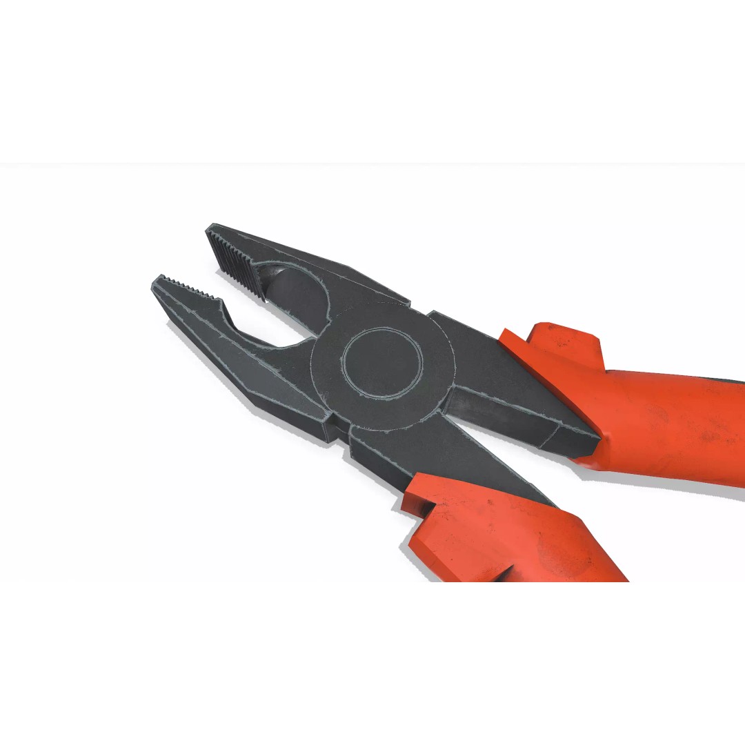 Old Lineman Pliers 3D Model – Low Poly PBR Game Asset, FBX, OBJ - View 9
