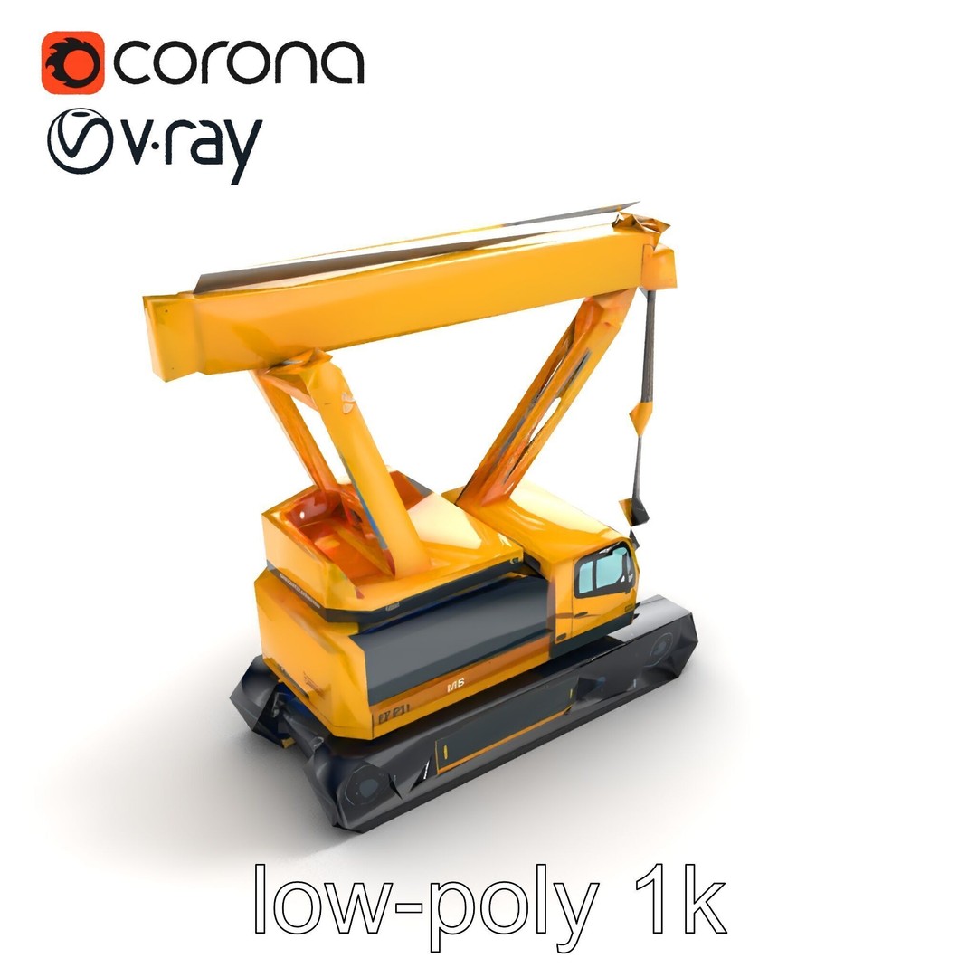 Industrial Stacker Crane 3D Model – Low Poly PBR Game Asset, FBX - View 10
