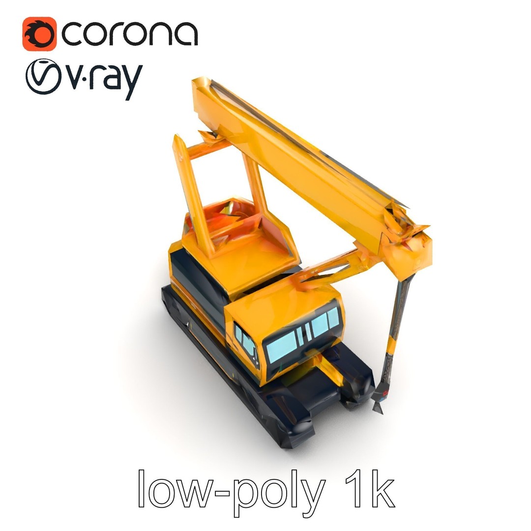 Industrial Stacker Crane 3D Model – Low Poly PBR Game Asset, FBX - View 12