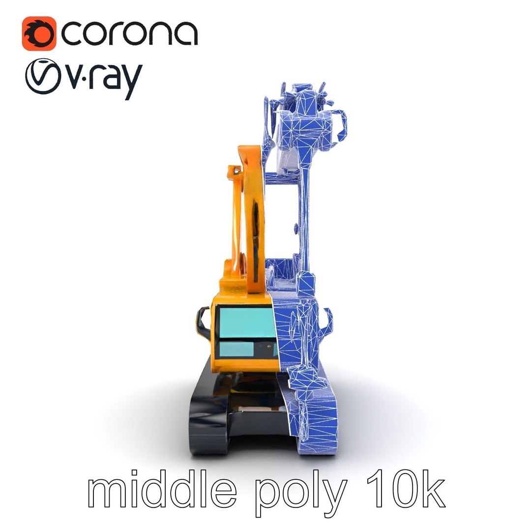 Industrial Stacker Crane 3D Model – Low Poly PBR Game Asset, FBX - View 13