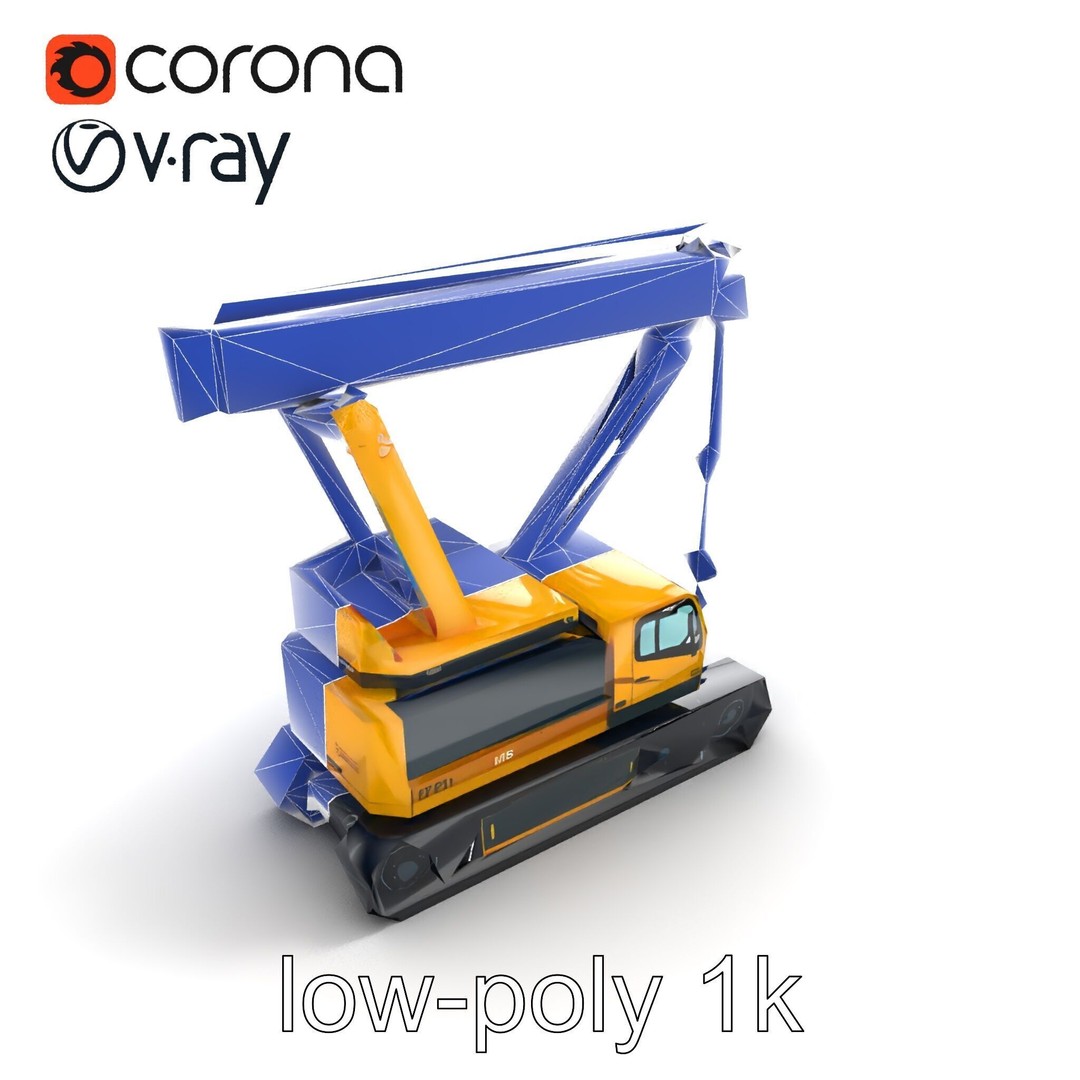 Industrial Stacker Crane 3D Model – Low Poly PBR Game Asset, FBX - View 14