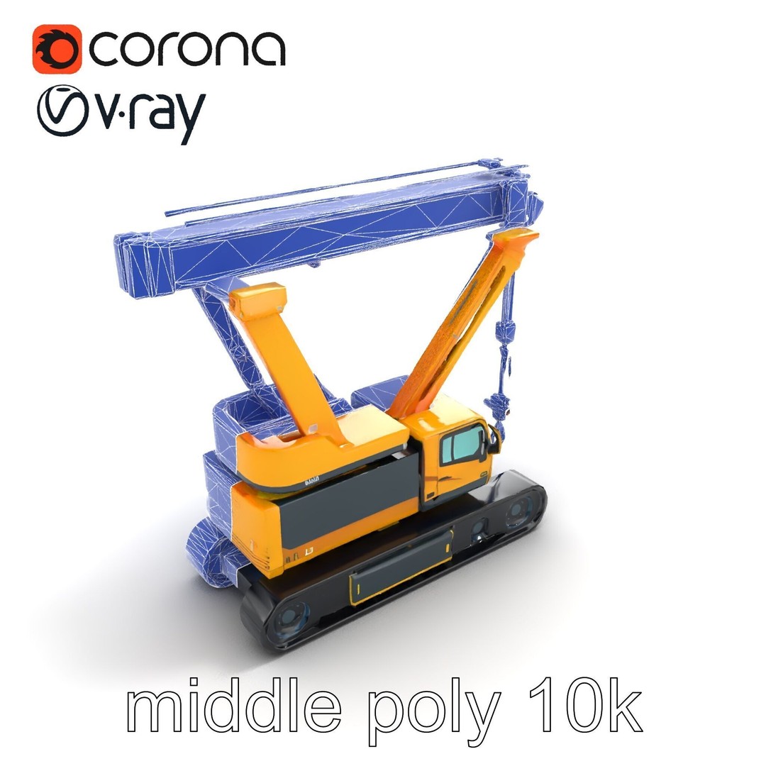 Industrial Stacker Crane 3D Model – Low Poly PBR Game Asset, FBX - View 15