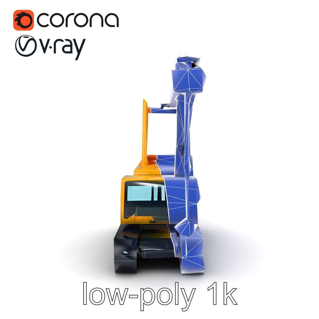 Industrial Stacker Crane 3D Model – Low Poly PBR Game Asset, FBX - View 16