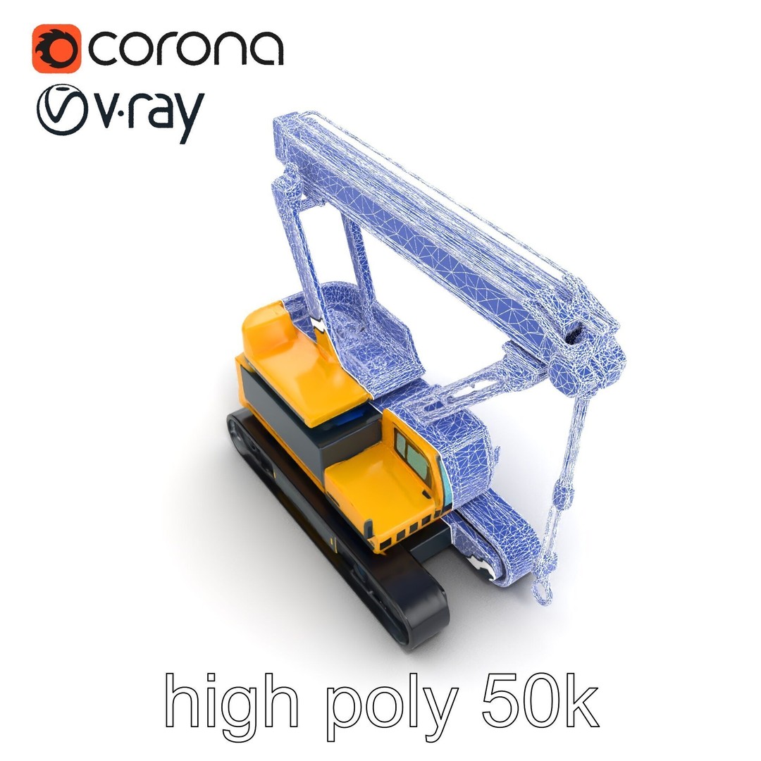 Industrial Stacker Crane 3D Model – Low Poly PBR Game Asset, FBX - View 17