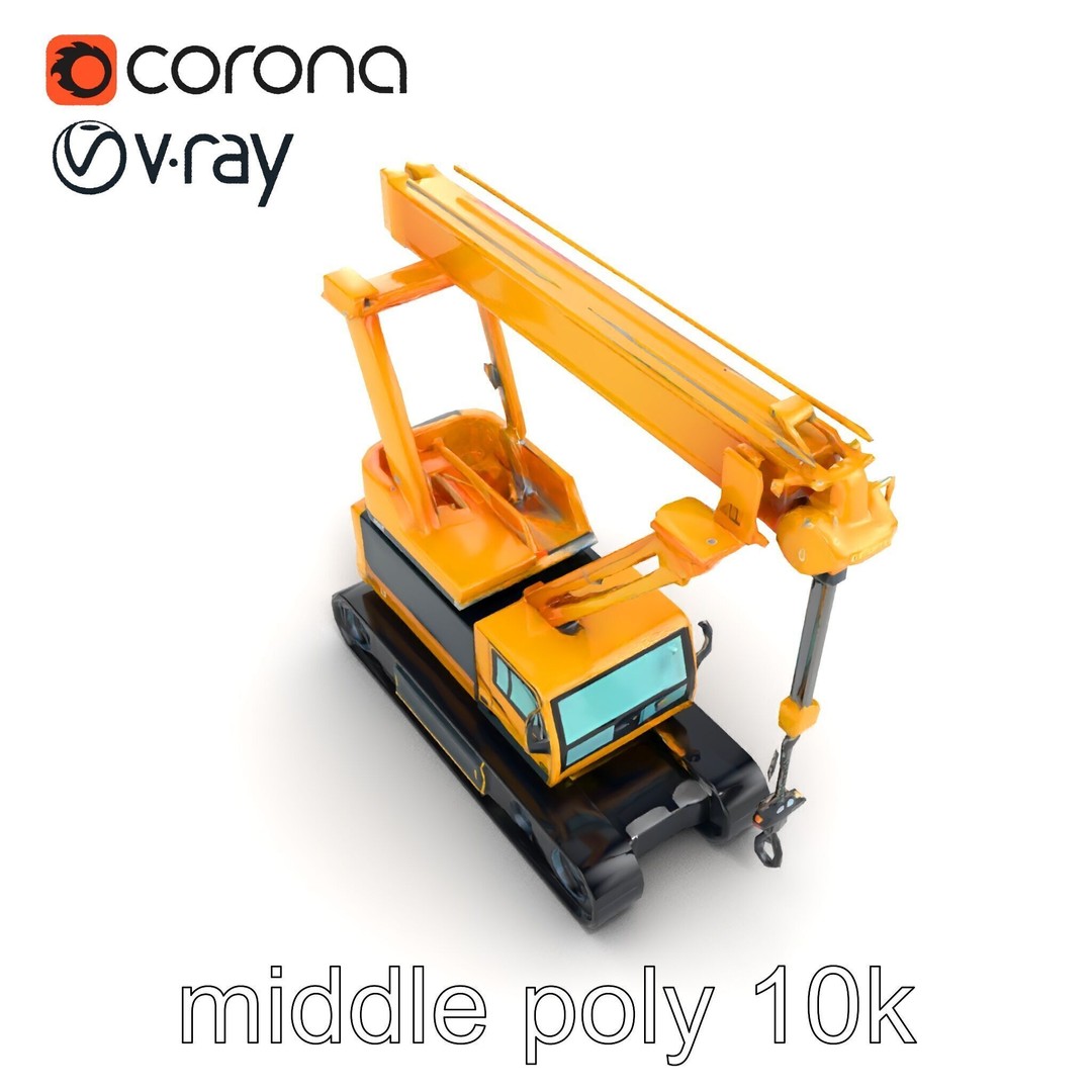 Industrial Stacker Crane 3D Model – Low Poly PBR Game Asset, FBX - View 19